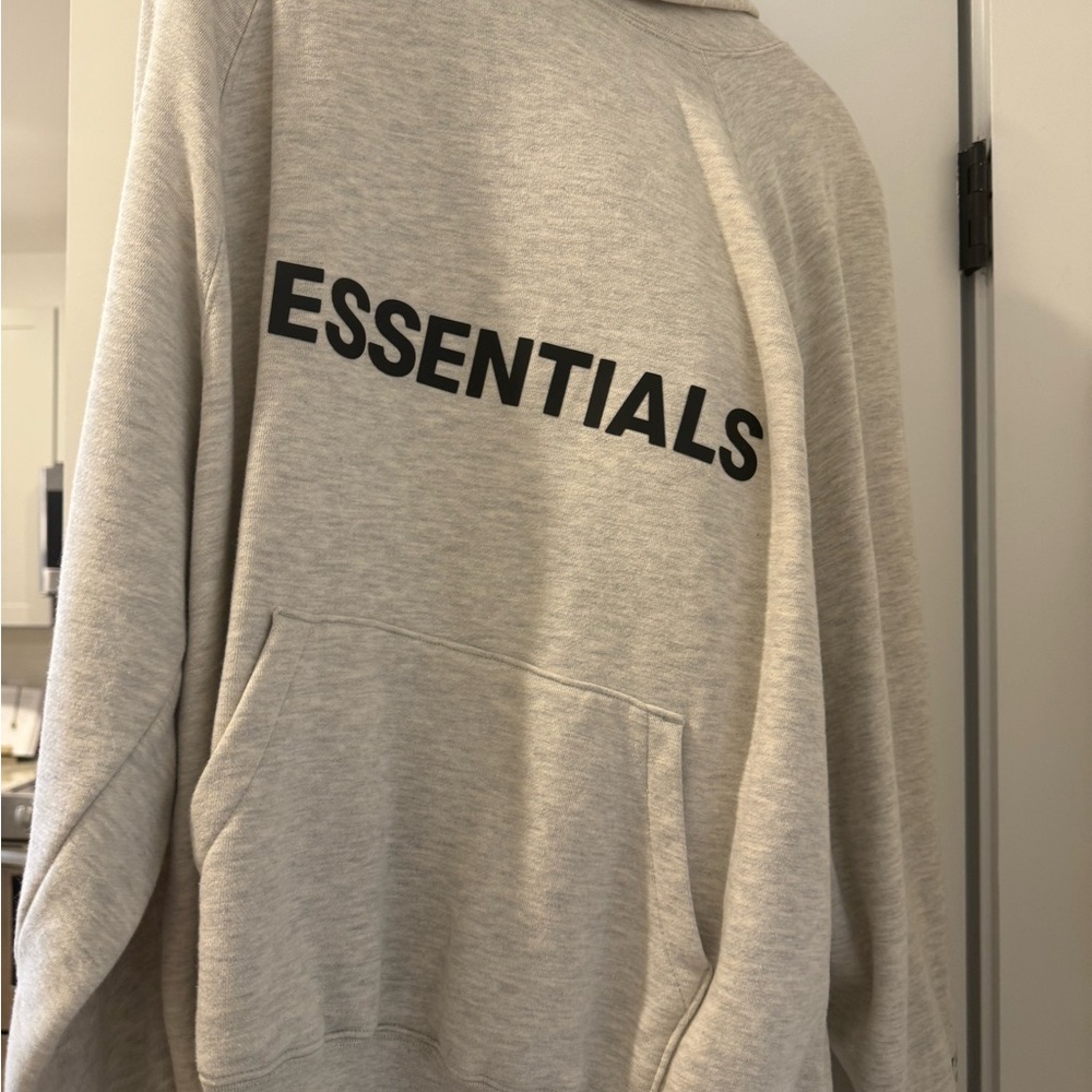 Essentials Light Gray Pullover like new SMALL